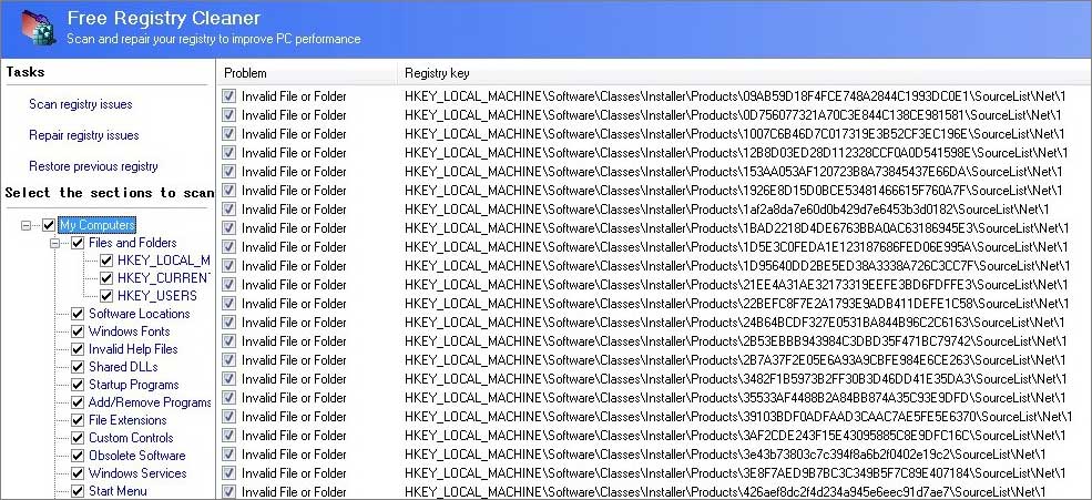 free registry cleaner software